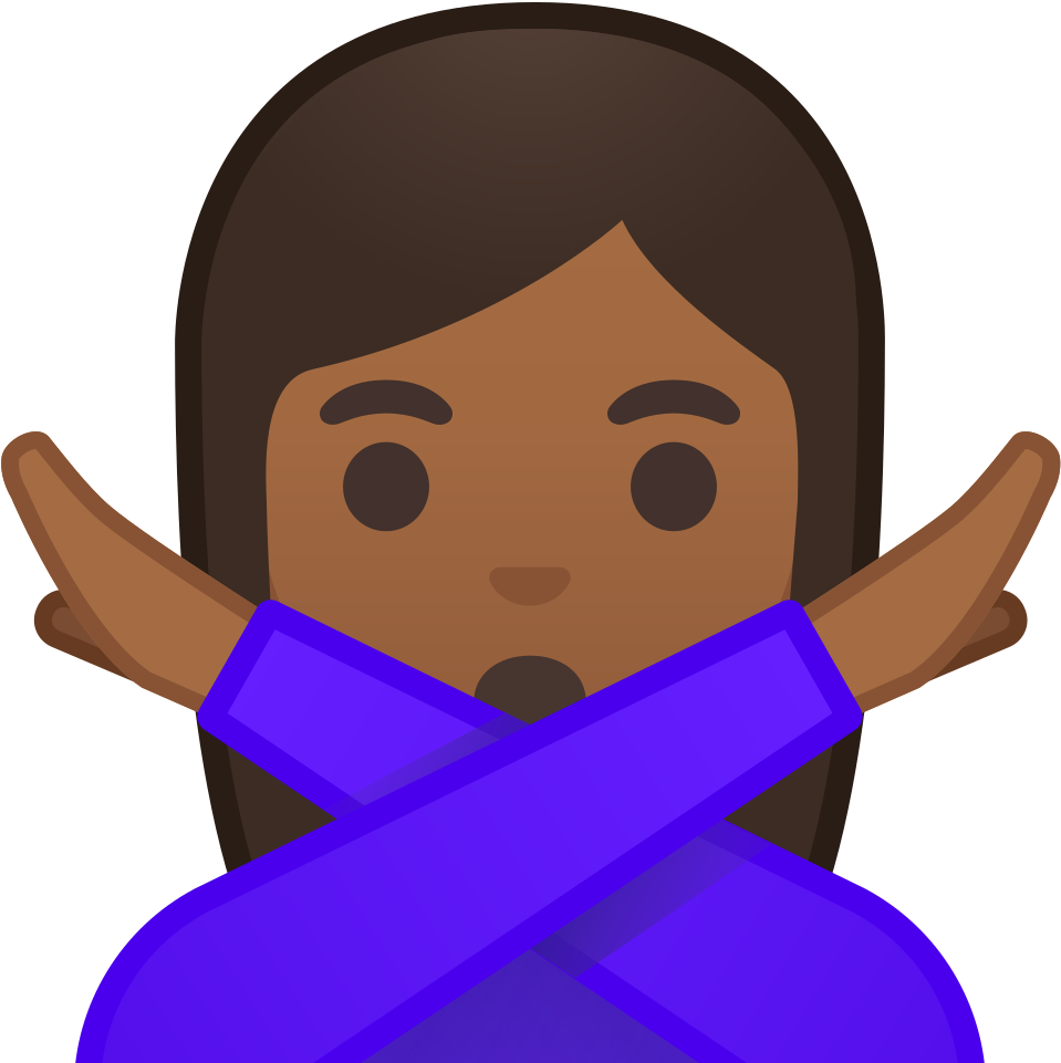 Woman Gesturing No Medium Dark Skin Tone Icon Clipart (1024x1024), Png Download