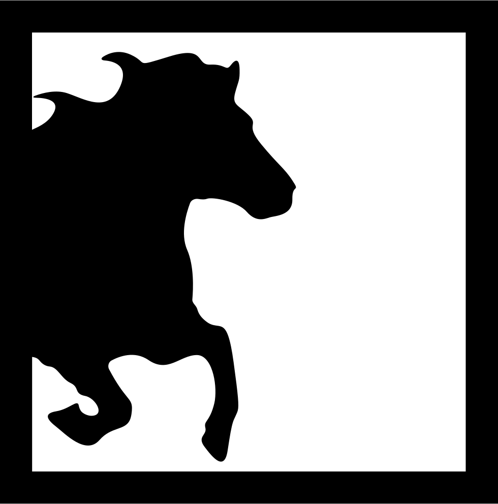 Horse Half Image Inside A Square Frame Comments Clipart (980x992), Png Download