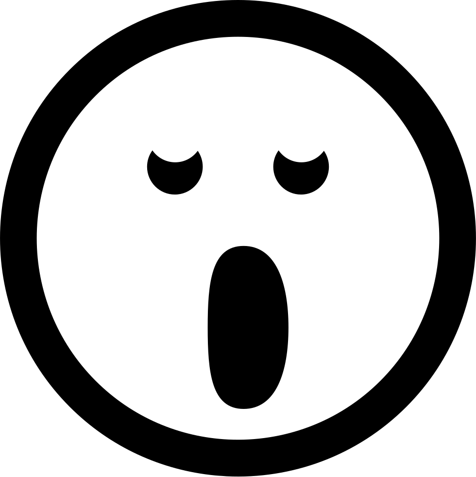 Yawning Emoticon Face In Clipart (980x981), Png Download