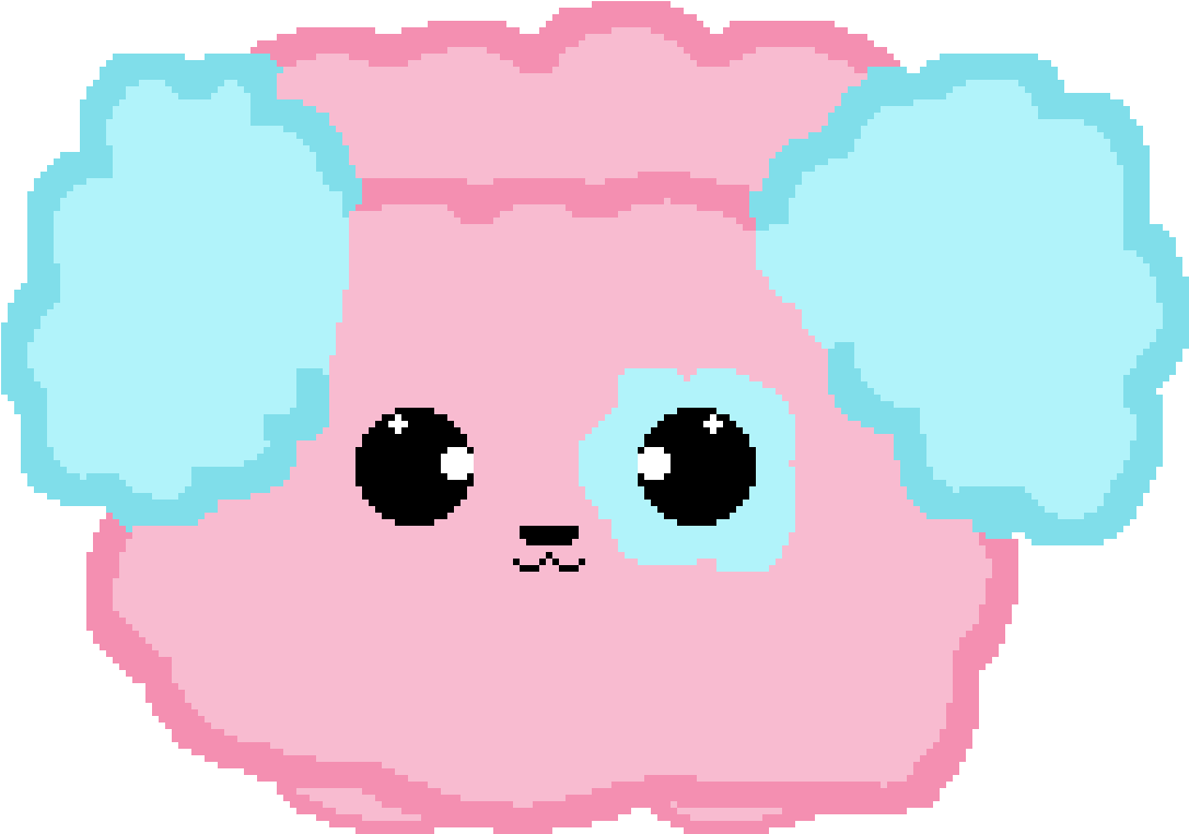 Cotton-candy Marshmallow Dog Clipart (1200x1200), Png Download