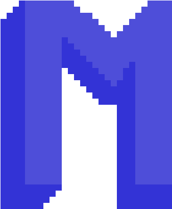 Blue Pixel M Clipart (1200x1200), Png Download