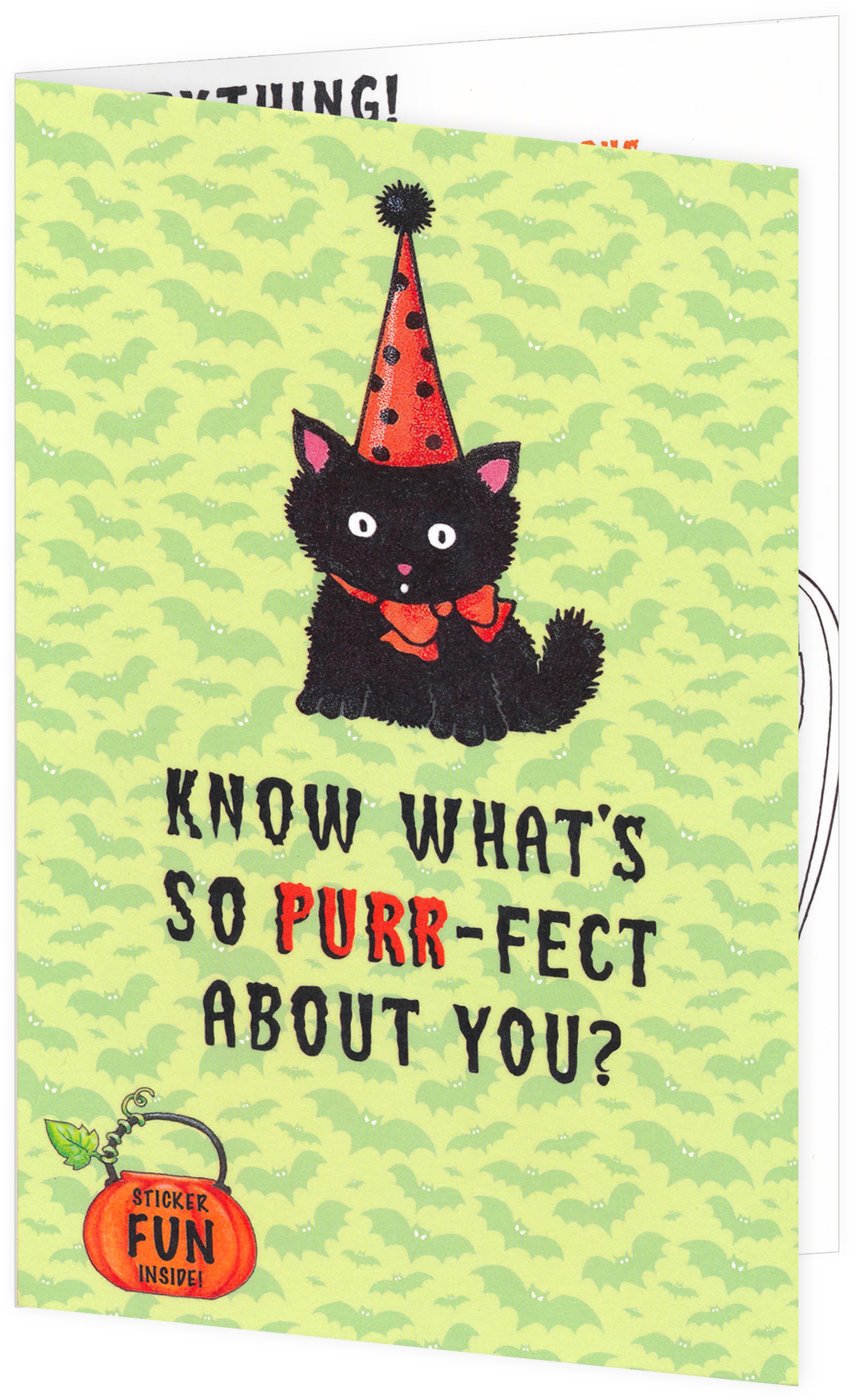 Black Cat Halloween Greeting Card Clipart (2048x2048), Png Download