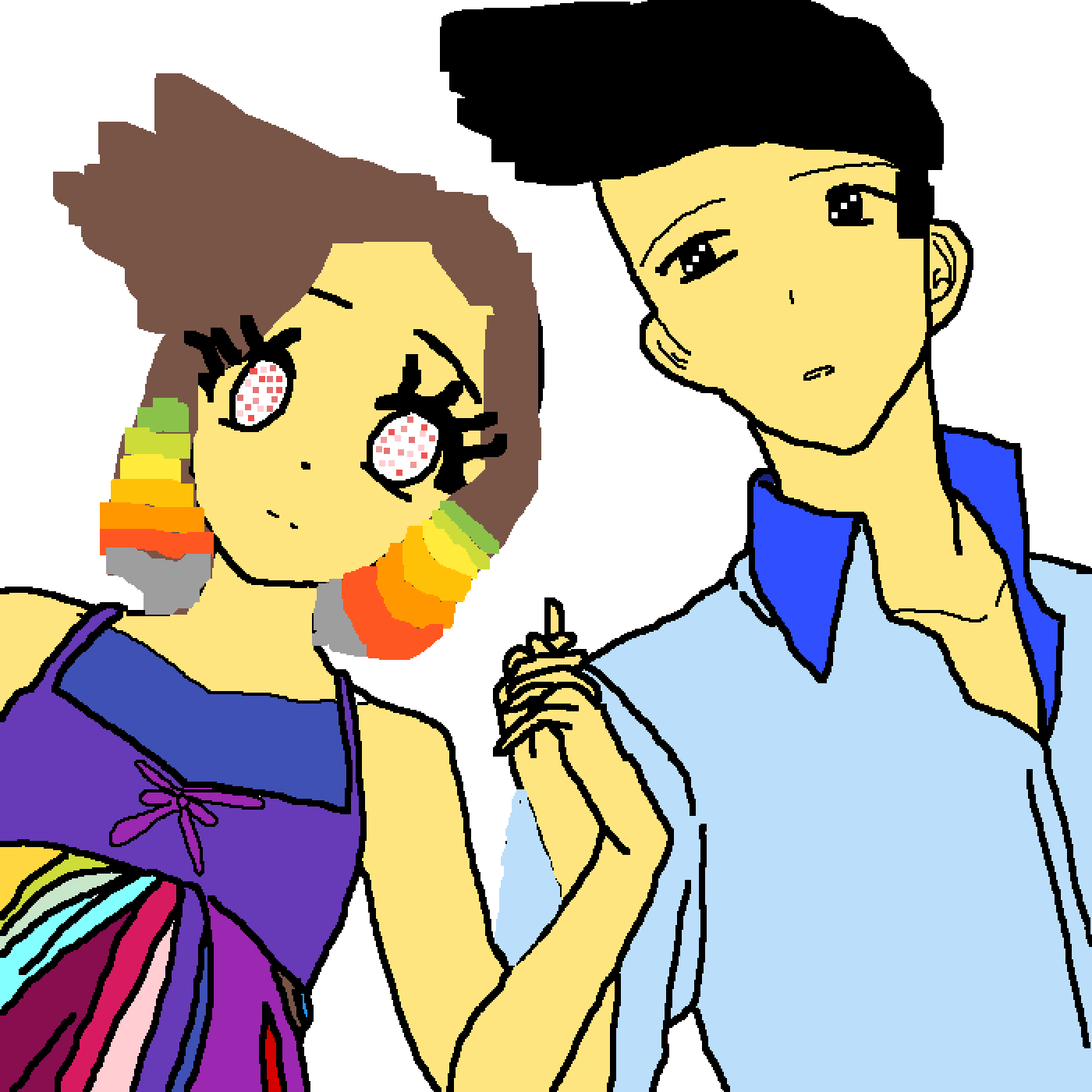 Re- Creaion Of Holding Hands Clipart (1400x1400), Png Download