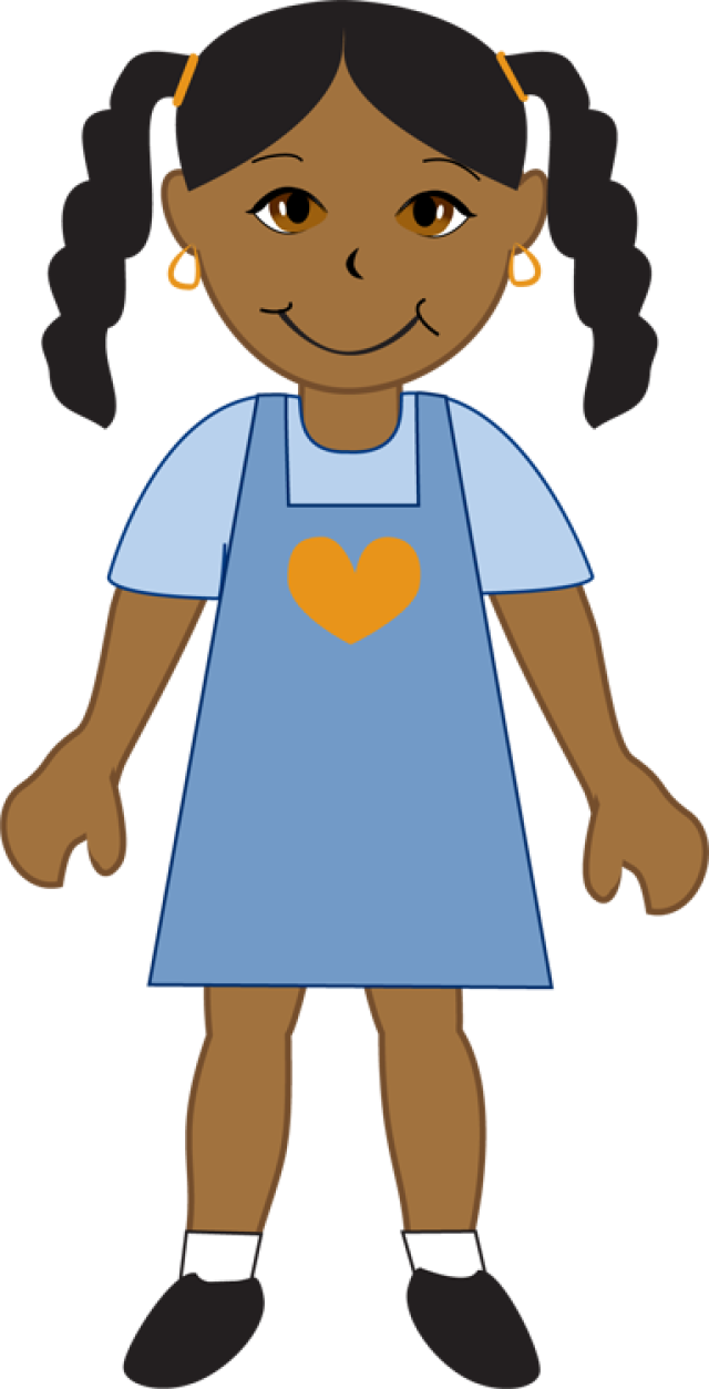 Clipart Of Girls, Girl And African - Png Download (640x1253), Png Download