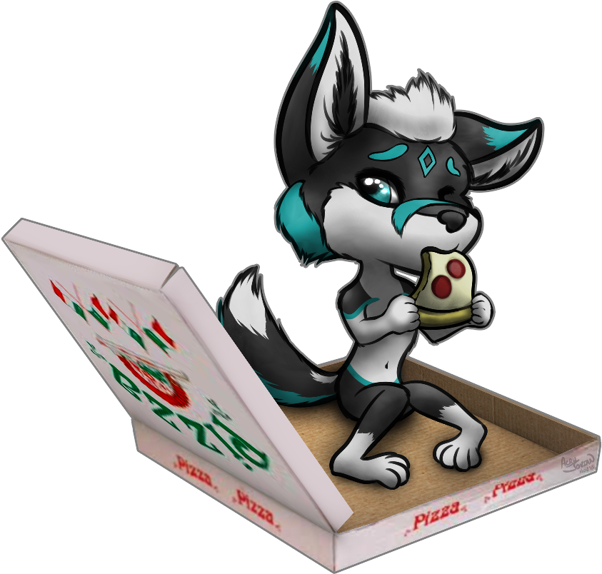 Fox In A Pizza Box Clipart (850x850), Png Download
