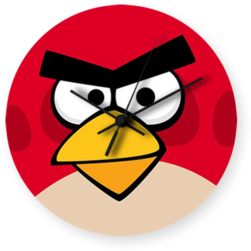 Angry Bird Art Printed Wall Clock Clipart (600x600), Png Download