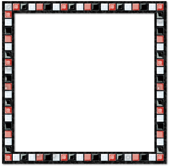 Mosaic Red Border Frame Clipart (640x640), Png Download