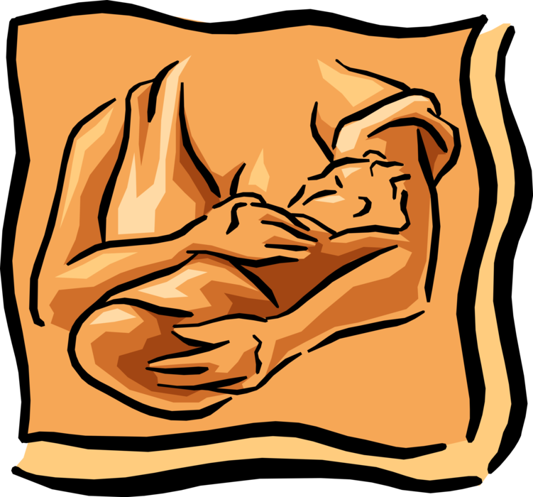 Vector Illustration Of Mother Breastfeeding Nursing Clipart (751x700), Png Download