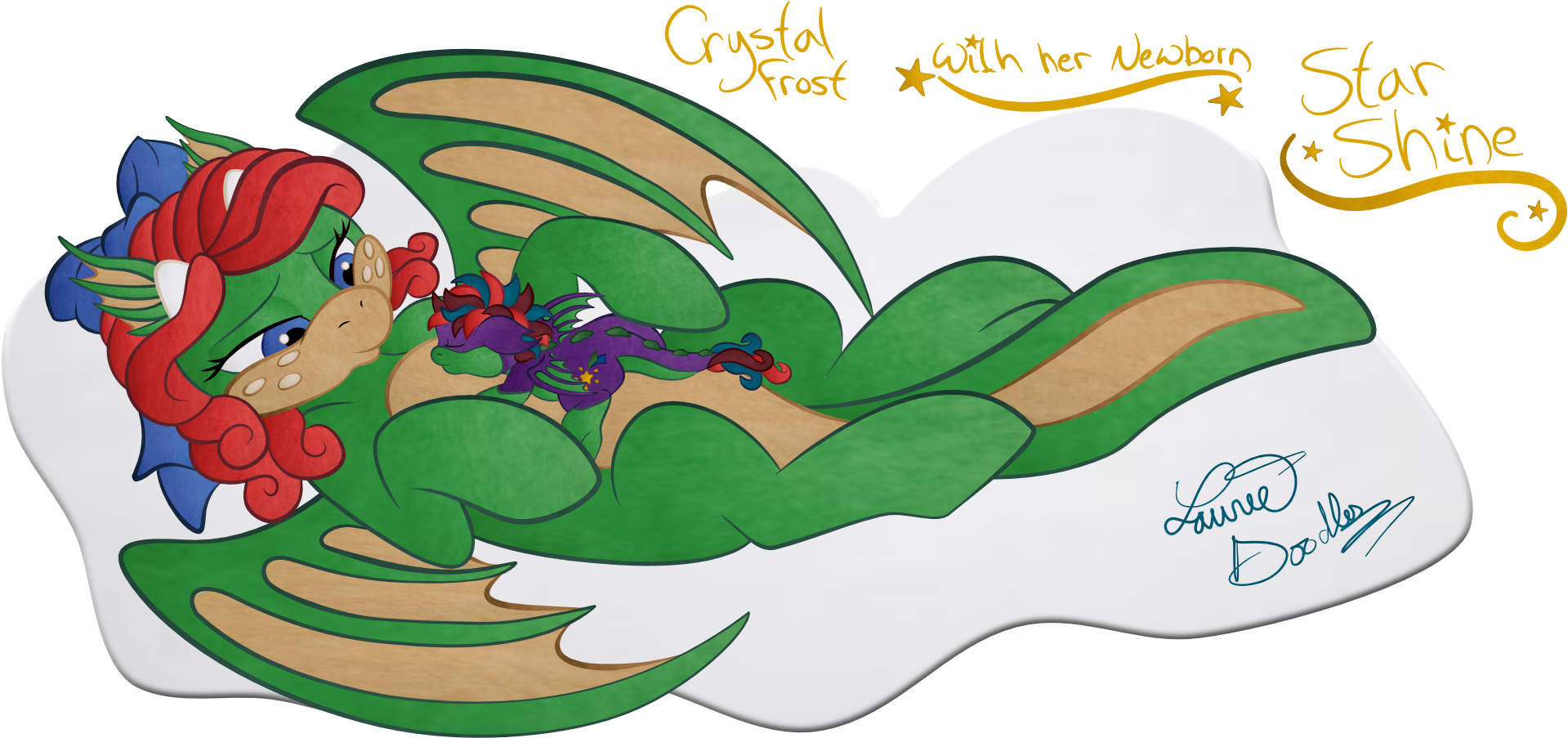 Crystal Frost Hold Her Newborn Baby Star Shine Clipart (2000x1000), Png Download