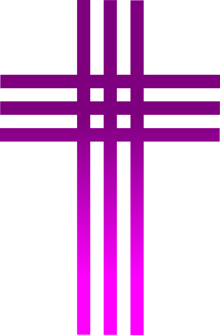 Purple Cloth Covered Easter Cross Clipart Transparent - Png Download (839x1280), Png Download