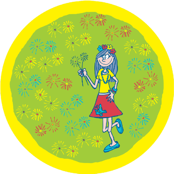 Happy Girl Round Coaster Clipart (800x800), Png Download
