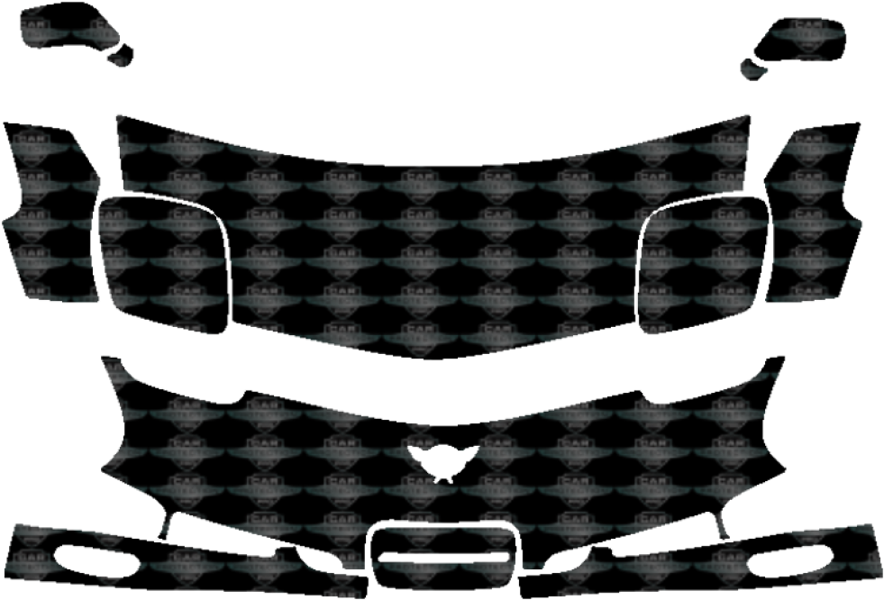 1997-2004 Chevrolet Corvette Base 3m Clear Bra Deluxe Clipart (980x700), Png Download