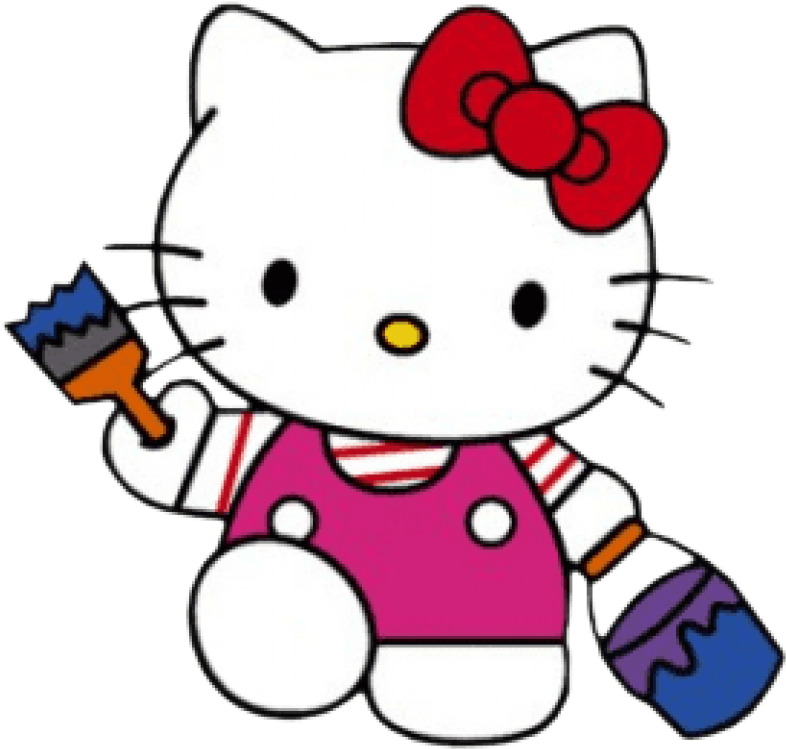 Free Png Download Hello Kitty Painting Png Images Background Clipart (850x842), Png Download