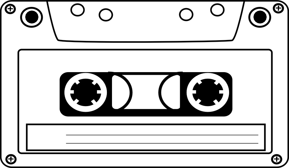 Cassette, Tape, Audio, Music, Sound, Retro, Vintage Clipart (960x559), Png Download