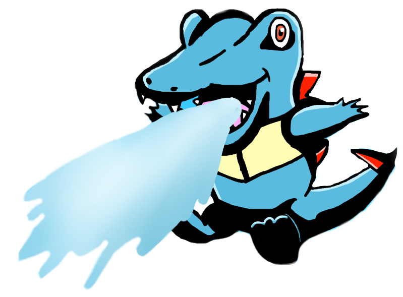 Totodile Used Water Gun By Morshute Clipart (798x601), Png Download