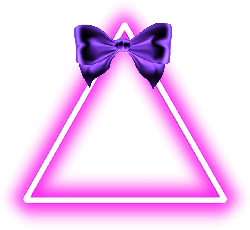Mq Triangle Neon Pink Bow Decoration Kpop Geometric Clipart (1024x1024), Png Download