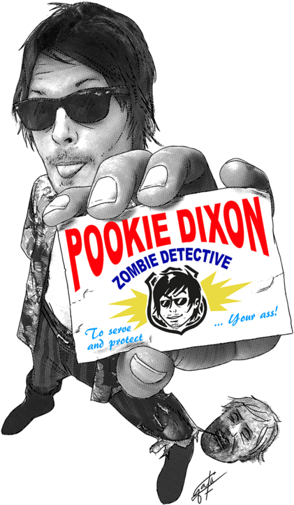 Detective Pookie Dixon Walking Dead Zombies, The Walking Clipart (458x750), Png Download