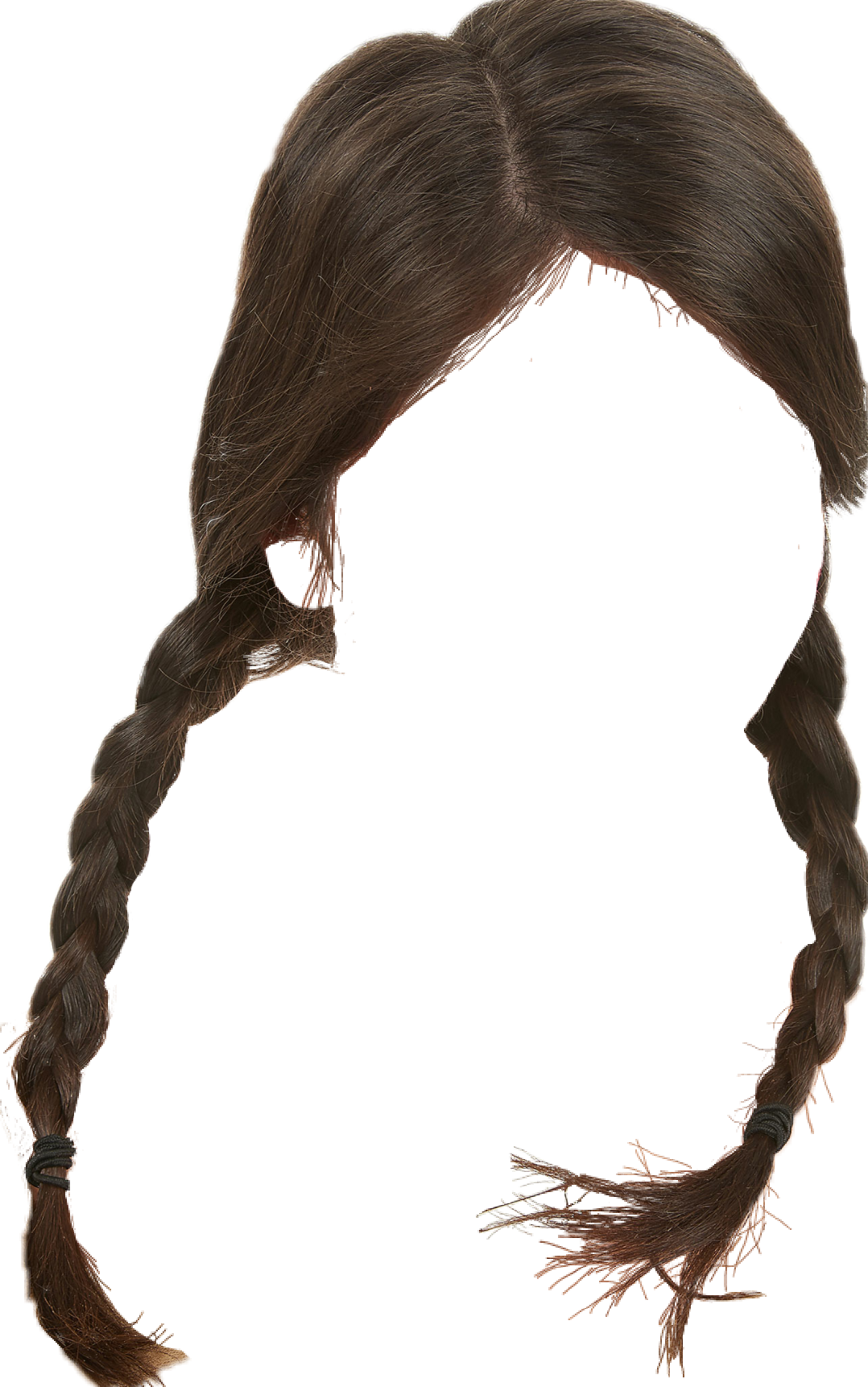 Freetoedit Wig Wigs Hair Hairstyle Braids Pigtails Clipart (1078x1722), Png Download