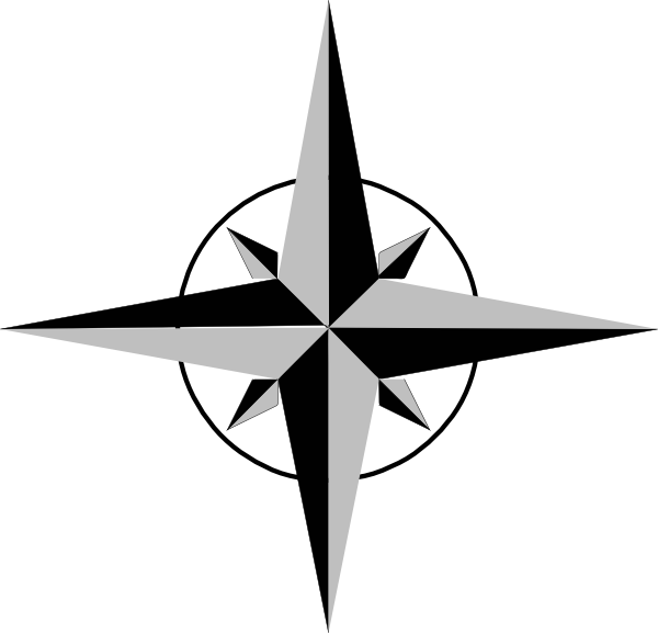 Gray Compass 1 Clip Art At Clker Com Vector Clip Art - Png Download (600x577), Png Download