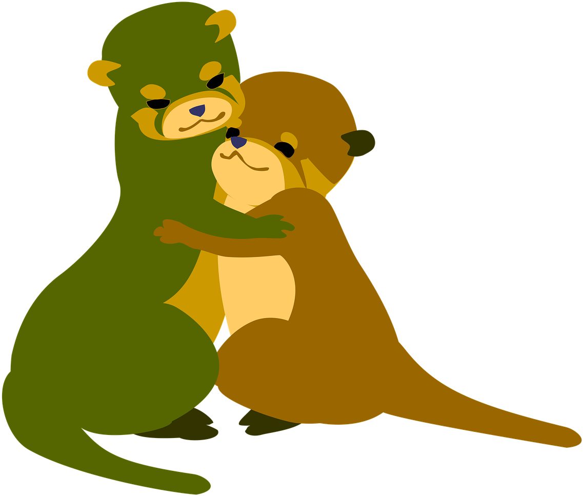 Otter, Hugs, Love, Friendship, Good Friends Clipart (900x720), Png Download