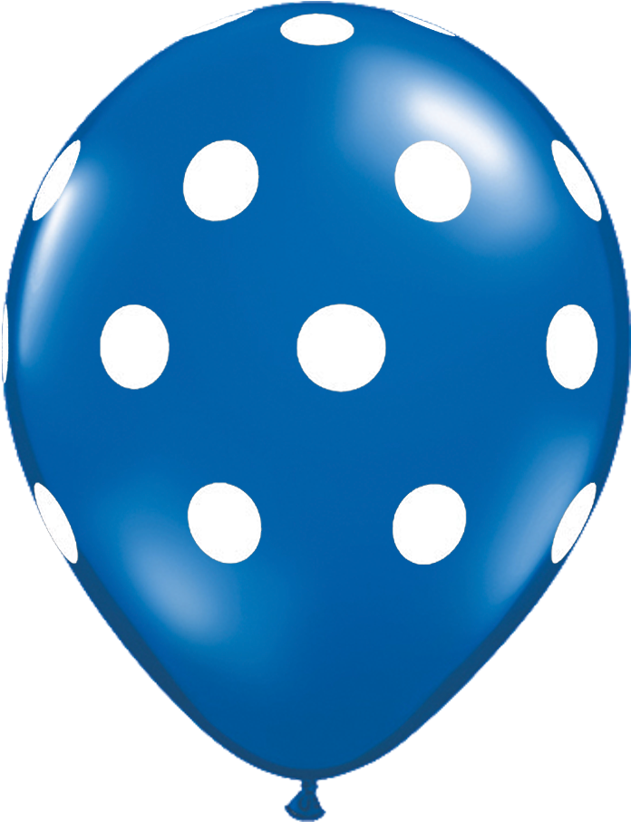 11" Jewel Sapphire Blue Polka Dot Balloon Clipart (1140x972), Png Download
