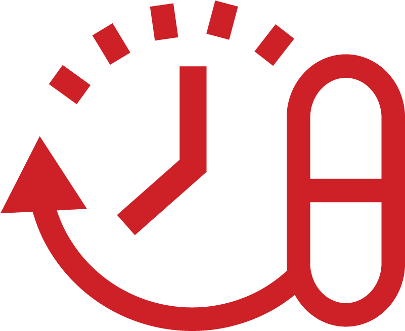 Icon Of A Countdown Timer And A Single Pill Clipart (800x800), Png Download