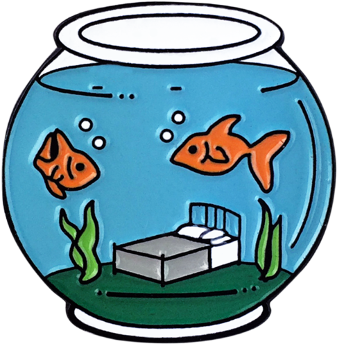 'sleep With The Fishes' Lapel Pin Clipart (1024x1024), Png Download
