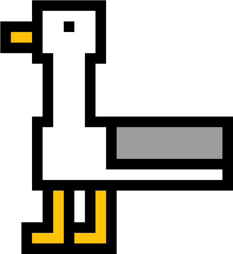 Seagull Pixel Art Clipart (1184x1184), Png Download