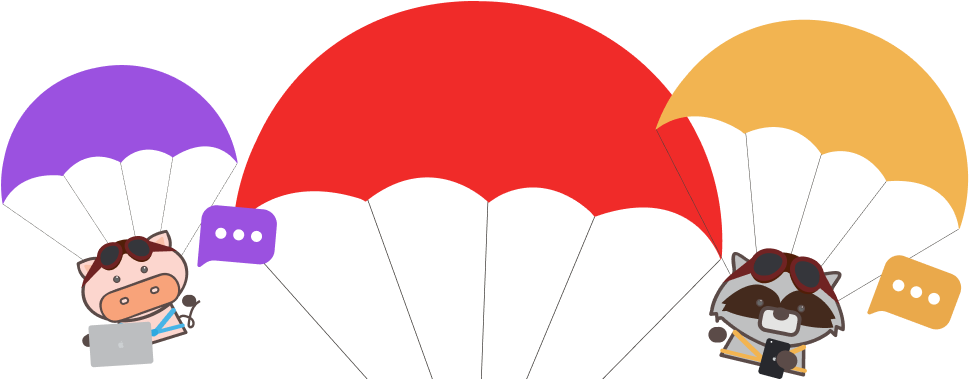 Parachuters Clipart (1102x458), Png Download