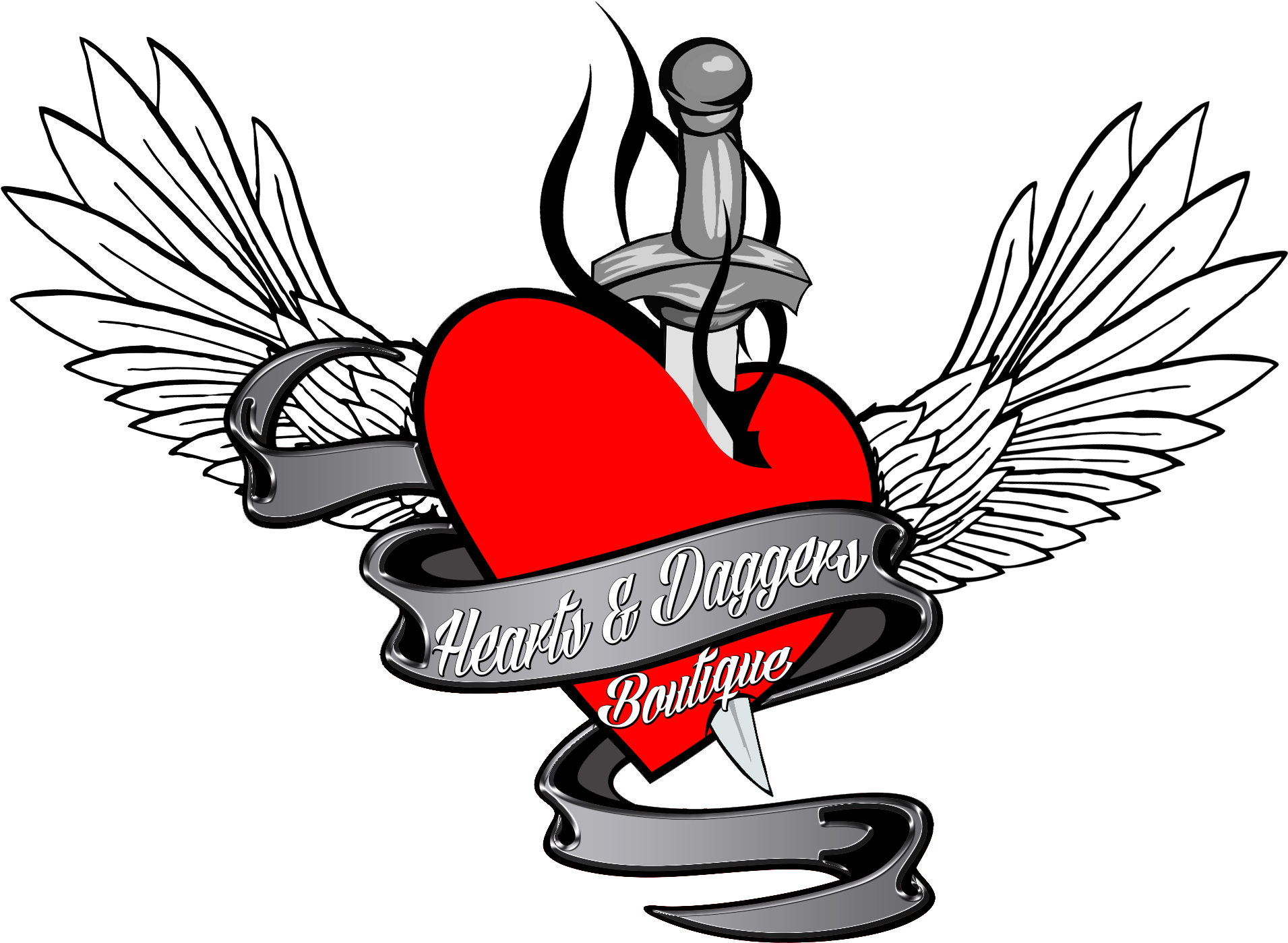 Hearts And Daggers Boutique Clipart (2362x1890), Png Download