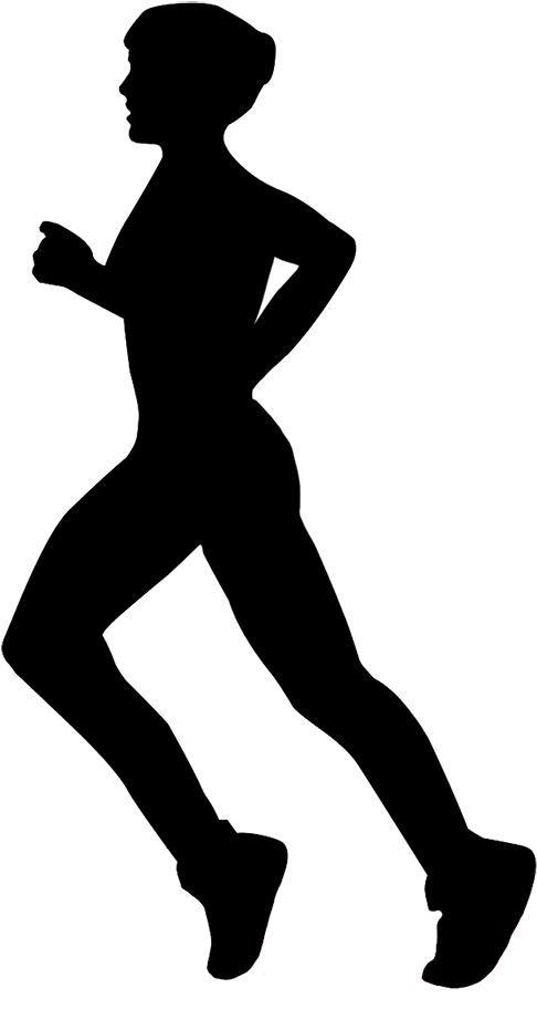 Female Runner Silhouette Png Clipart (579x945), Png Download