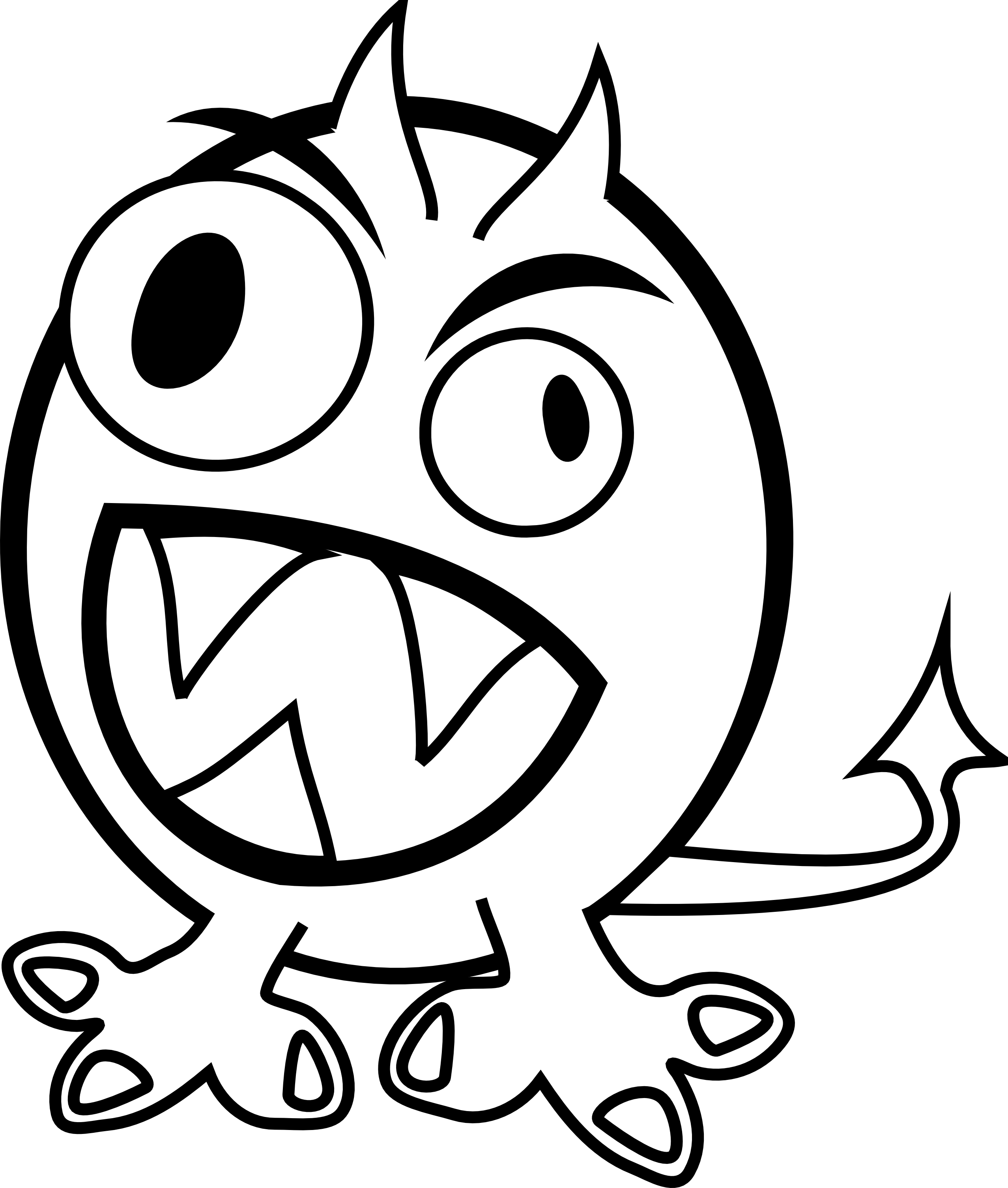 Clipart Of Quiet, Fuzzy And Horror - Png Download (2555x3011), Png Download