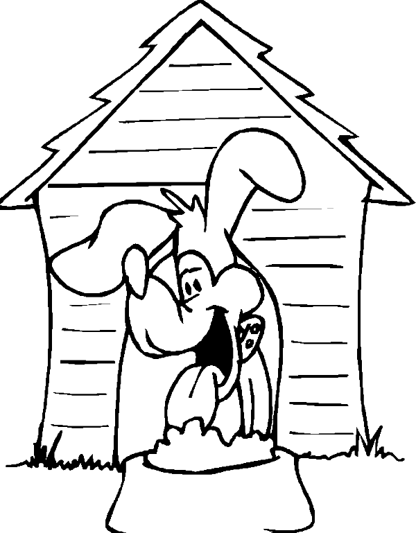 Dog House Coloring Page Clipart (600x769), Png Download