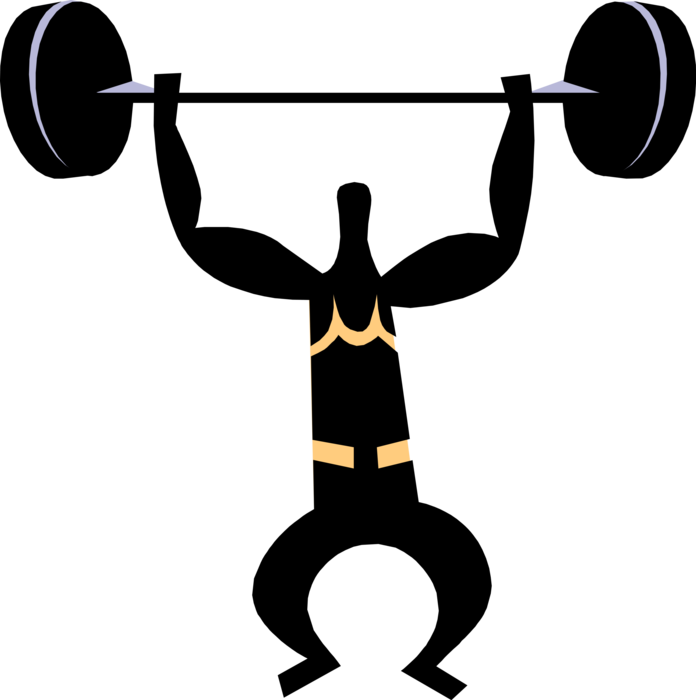 Royalty Free Download Weightlifter Lifts Weight Above Clipart (696x700), Png Download