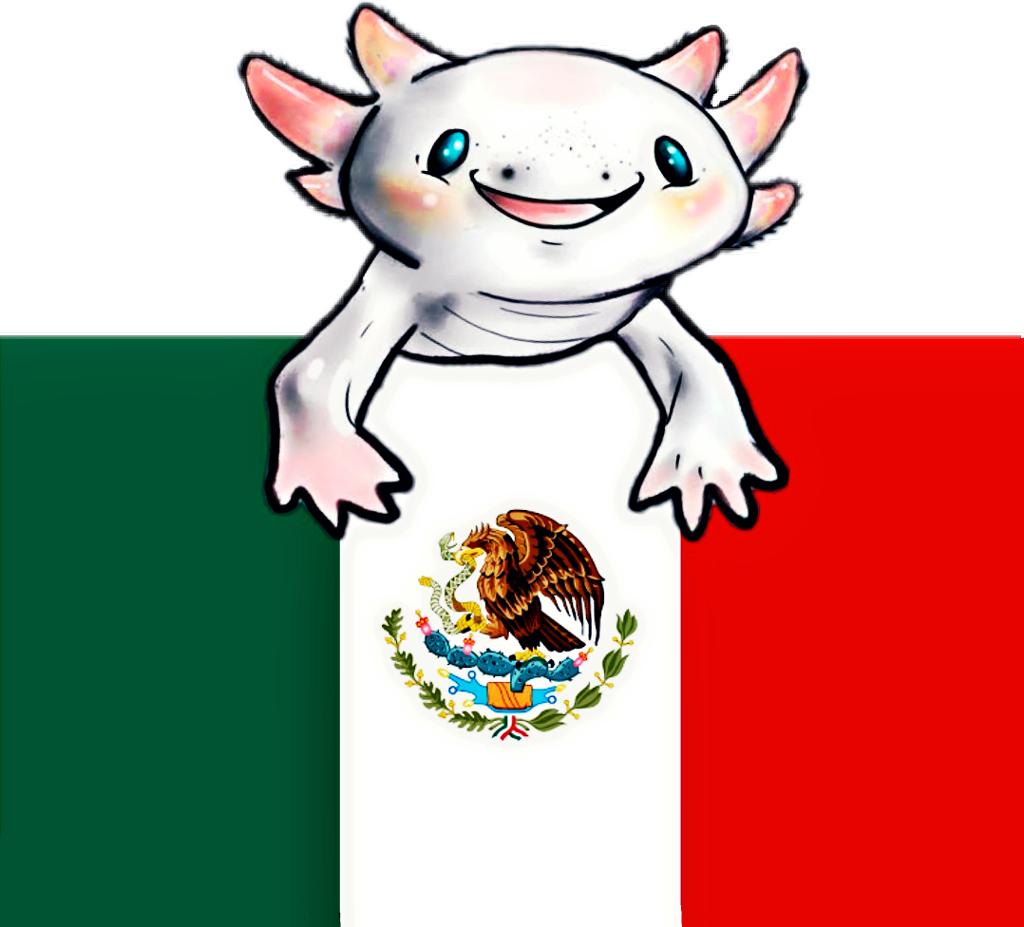 Flag Bandera Mexico Ajolote @benjaisaacvera12 Clipart (1024x927), Png Download