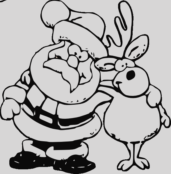 Christmas Black And White Black And White Christmas Clipart (588x595), Png Download