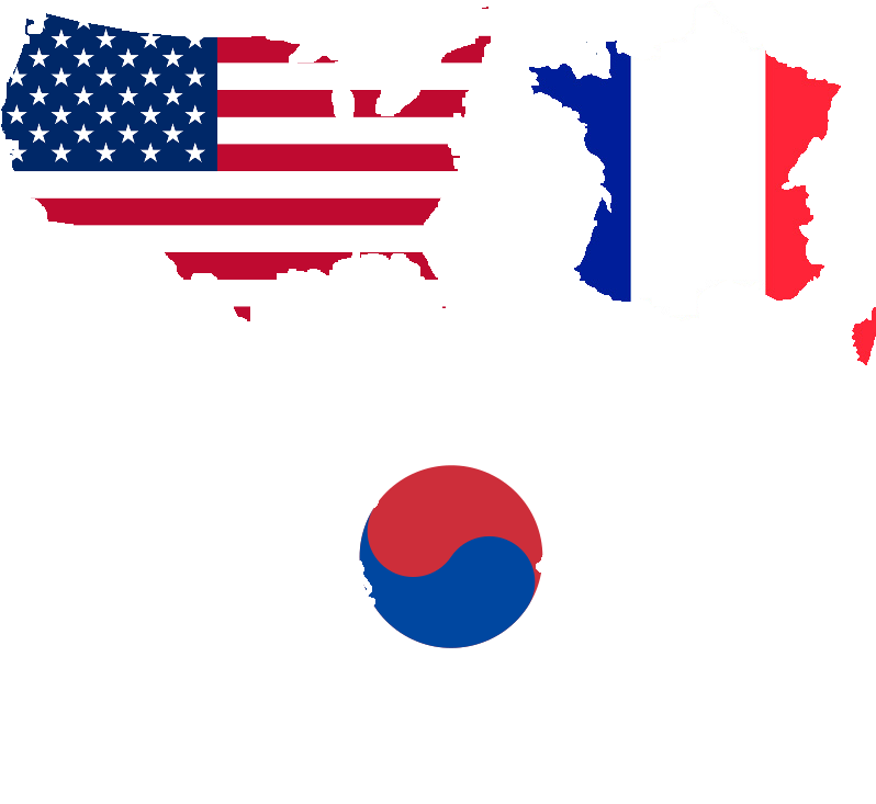 United States Of America , France, And South Korea Clipart (843x810), Png Download