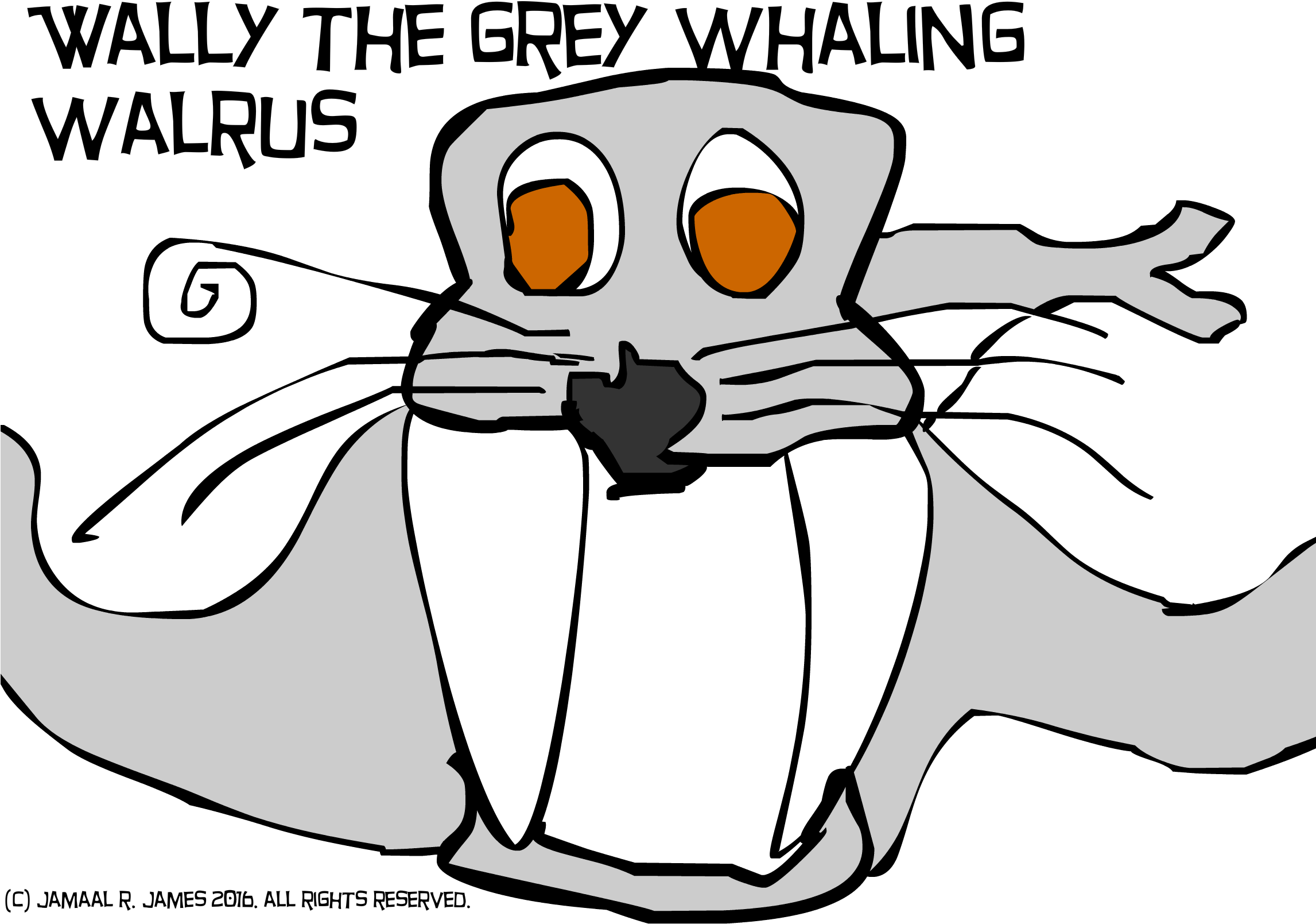 Wally The Grey Whaling Walrus Is Walking Around Crying, Clipart (2292x1667), Png Download
