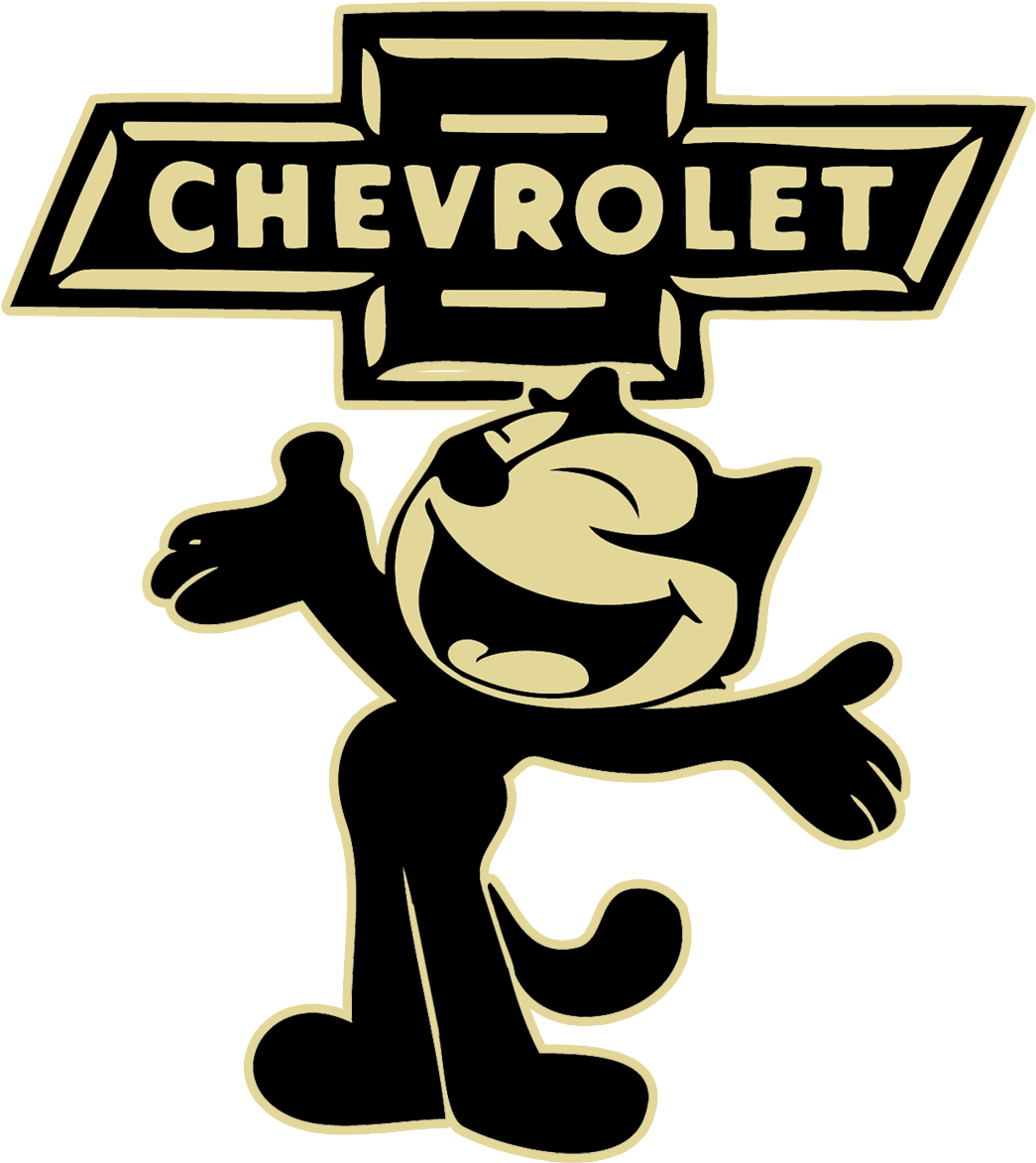 Felix The Cat Chevrolet Clipart (1076x1200), Png Download