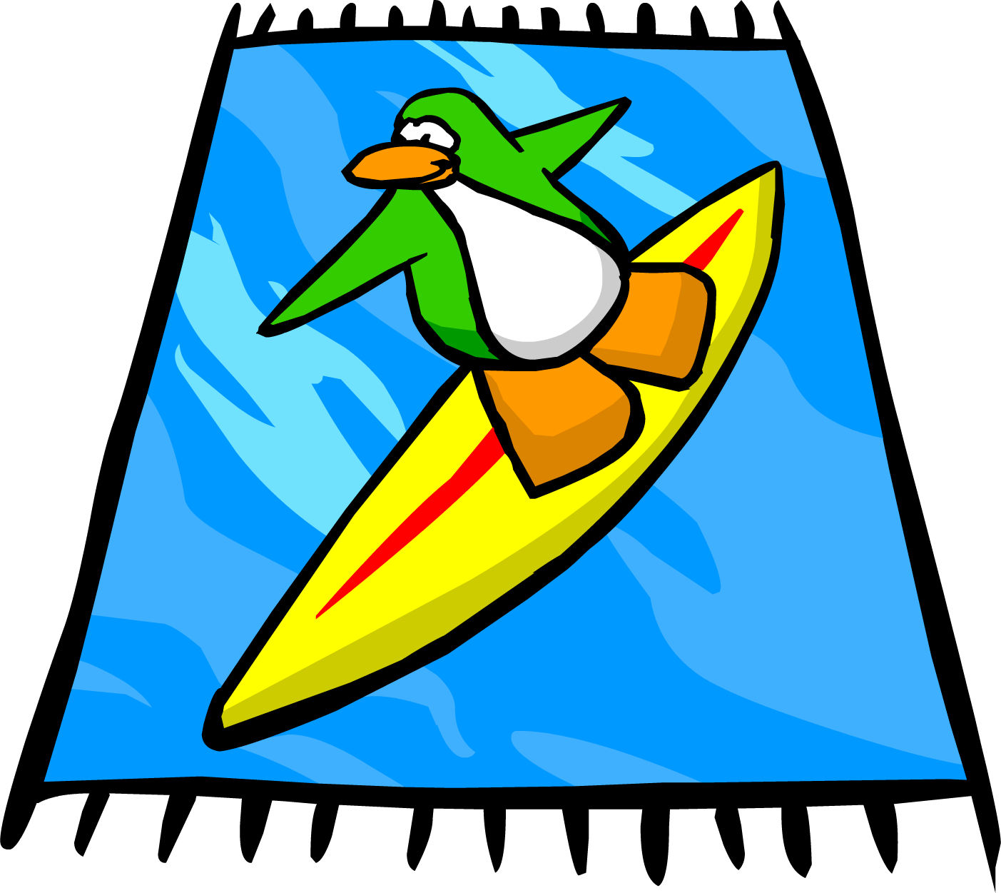 Surf Beach Towel Sprite Clipart (1403x1251), Png Download