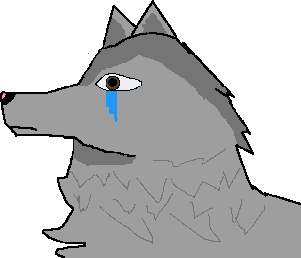 Sad Wolf Clipart (1300x1300), Png Download