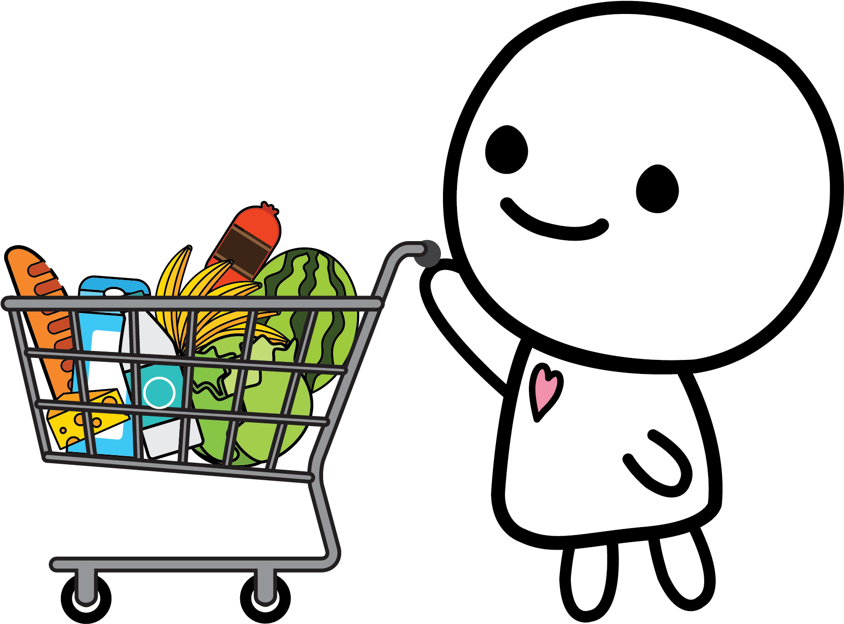 Little One - Grocery Shopping Clipart (1800x1800), Png Download
