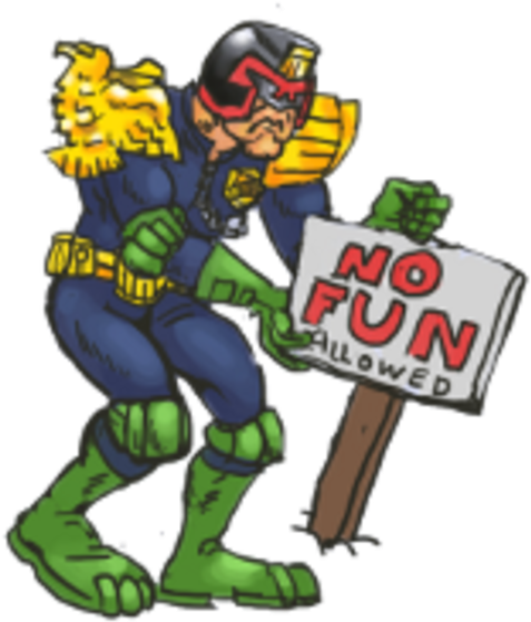 Judge Dredd - No Fun Clipart (600x612), Png Download