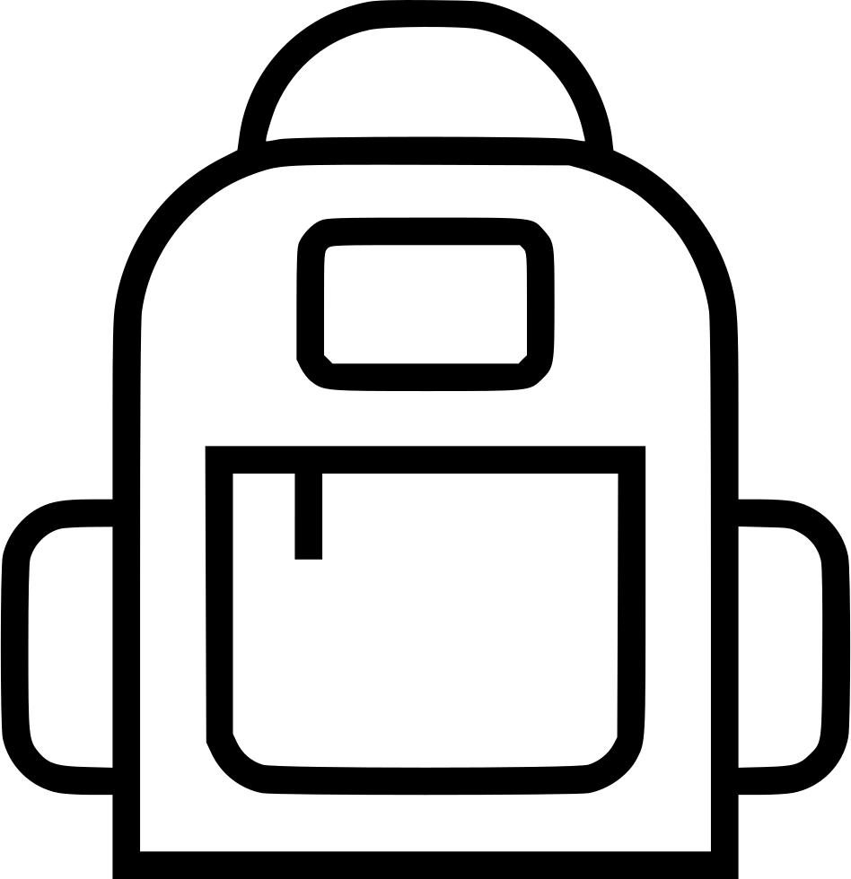 Back Pack Backpack Carry Comments Clipart (948x980), Png Download