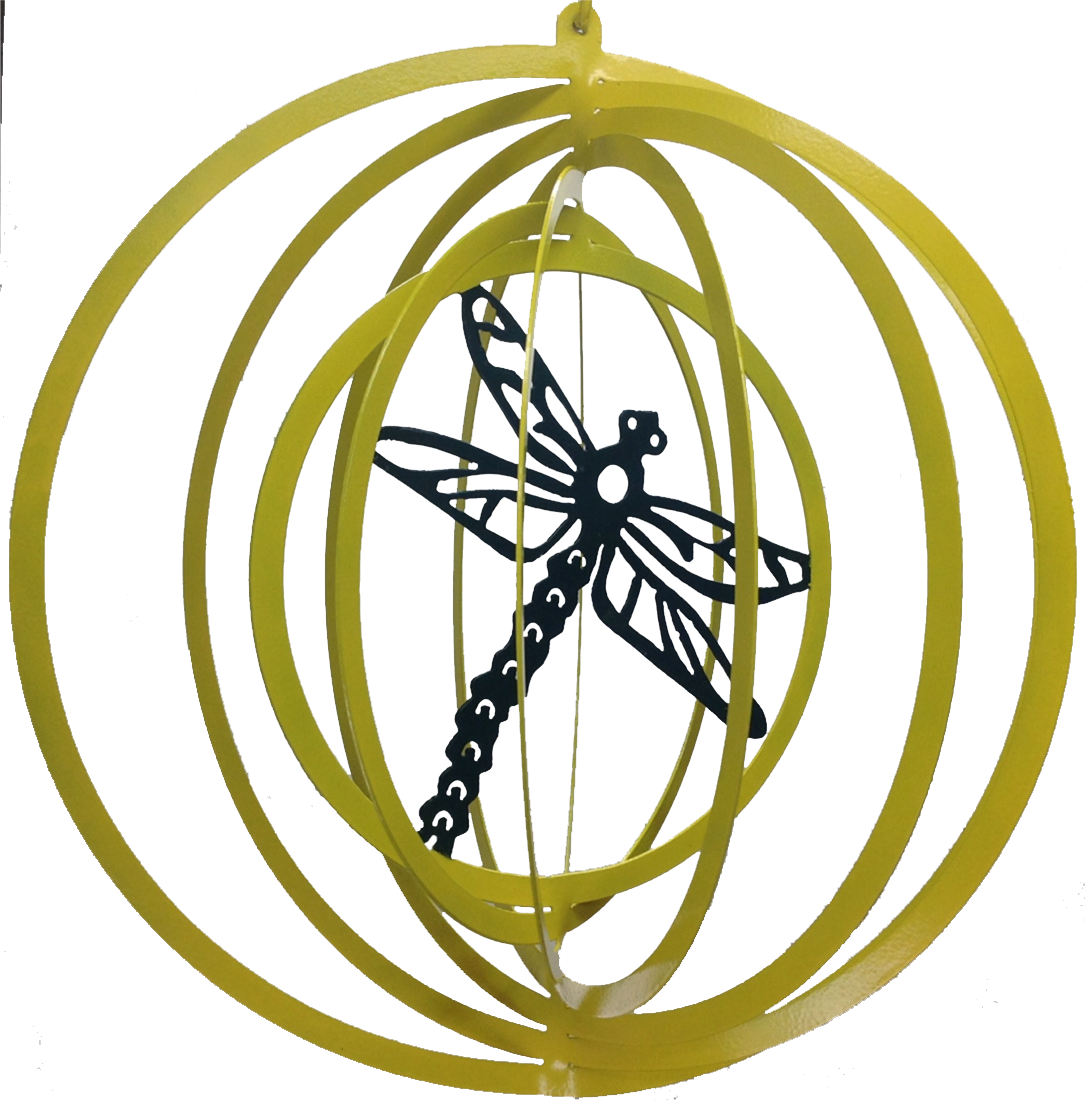 Dragonfly Metal Wind Spinner Clipart (1087x1103), Png Download