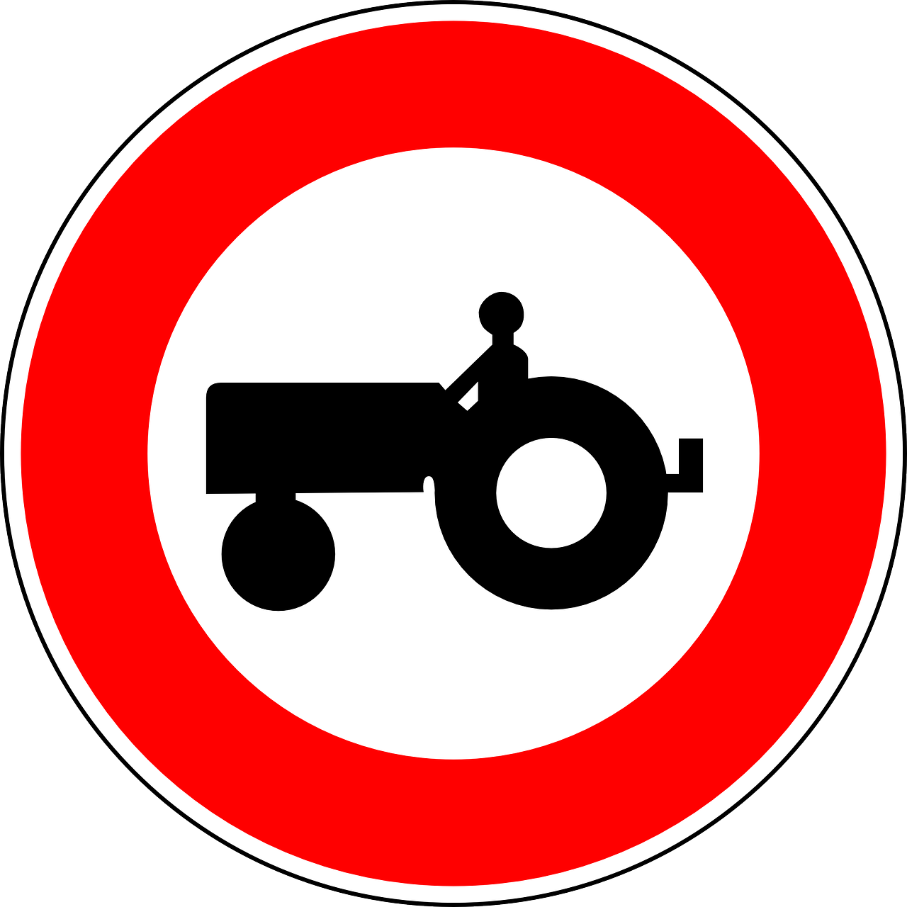 No Tractors Traffic Sign Sign Clipart (1280x1280), Png Download