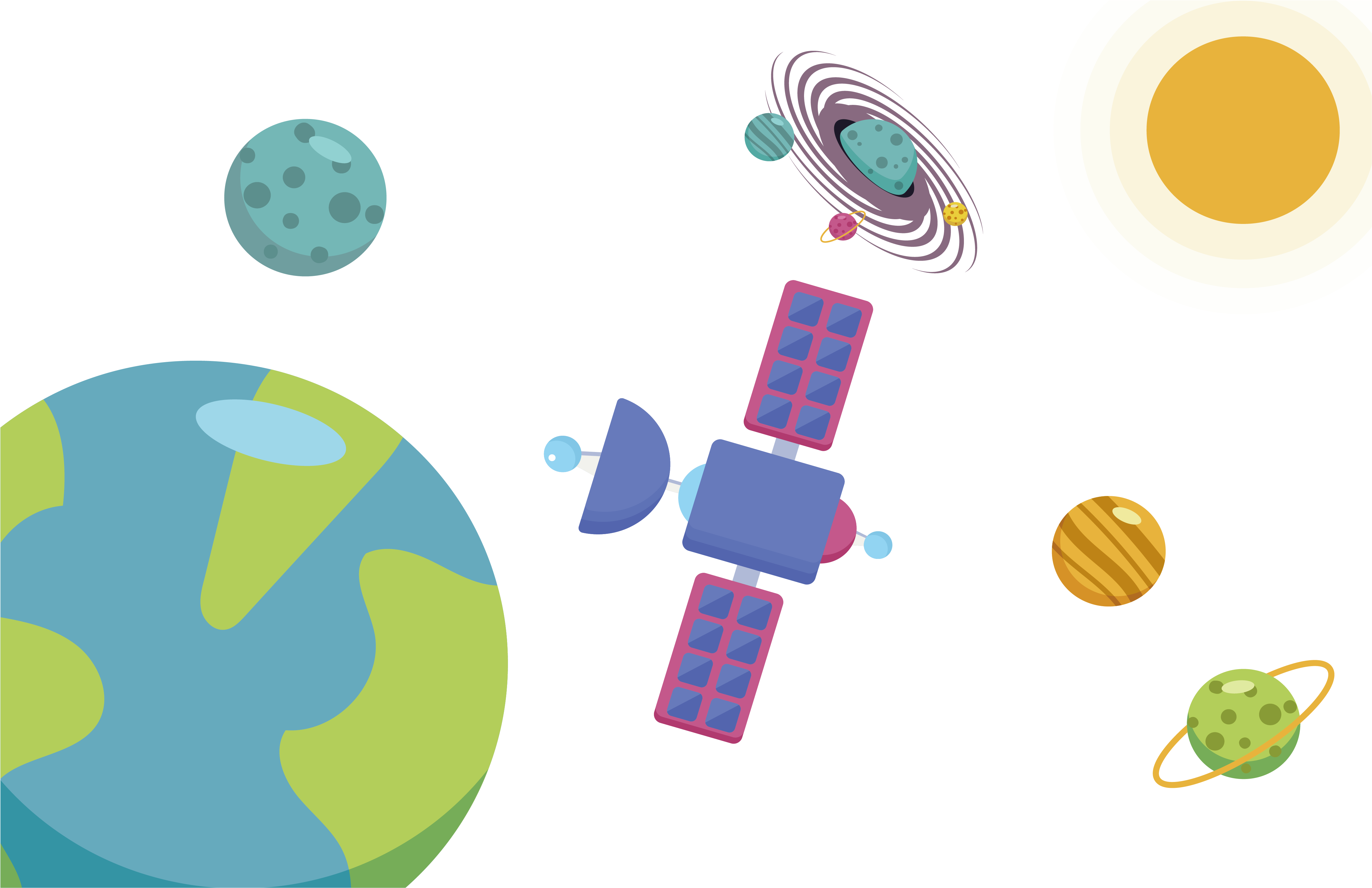 Satelite Vector Illustrator Clipart (5242x3455), Png Download