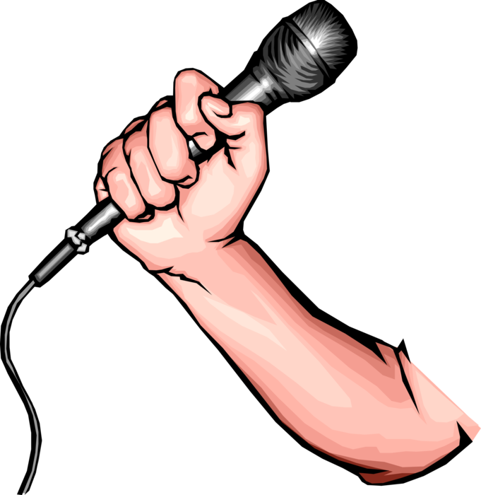 Vector Illustration Of Entertainer's Hand Holding Electromagnetic Clipart (681x700), Png Download