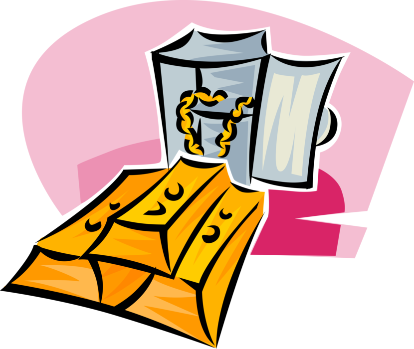 Vector Illustration Of Gold Precious Metal Bullion Clipart (830x700), Png Download