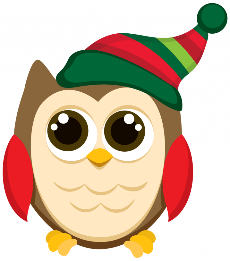 Christmas Owl Clipart Christmas Owl Clip Art Patterns - Png Download (768x869), Png Download